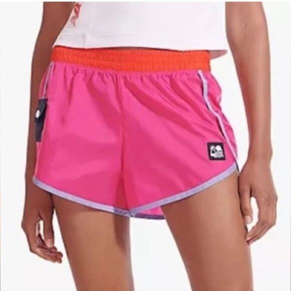 STAUD X NEW BALANCE Fuchsia Pink  Shorts - Picture 1 of 14